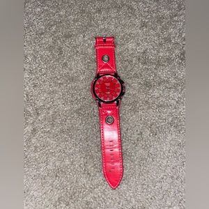 Authentic Unisex Diesel Time Quartz 9150 Red Leather Band Watch